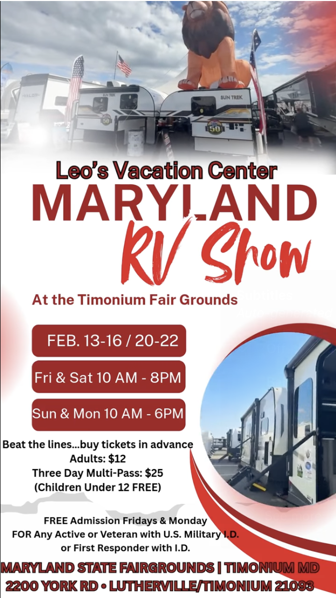 Leo's Vacation Center Announces Participation in 2026 Maryland RV Show